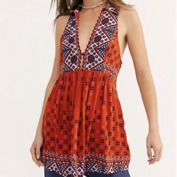 Free People Charlotte mixed print fit & flare top - Picture 2 of 9